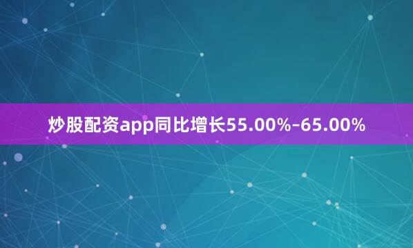 炒股配资app同比增长55.00%–65.00%